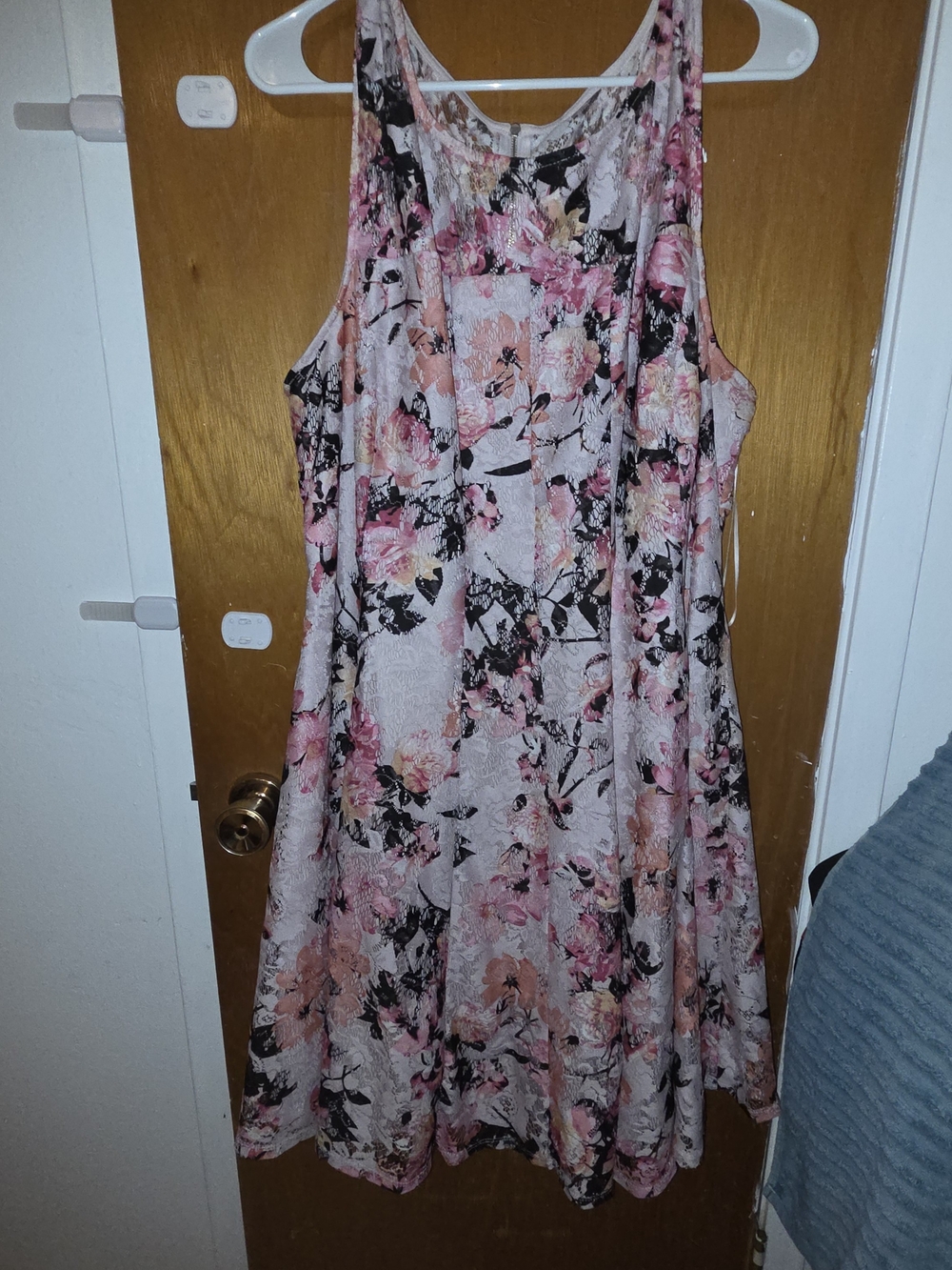 Lane Bryant Pink Floral Midi Swing Dress